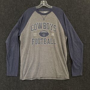 Dallas Cowboys Shirt Men's XL Gray Blue Long Sleeve NFL Football Graphic